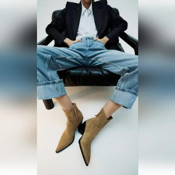 ZARA HEELED COWBOY ANKLE BOOTS - Picture 3 of 8